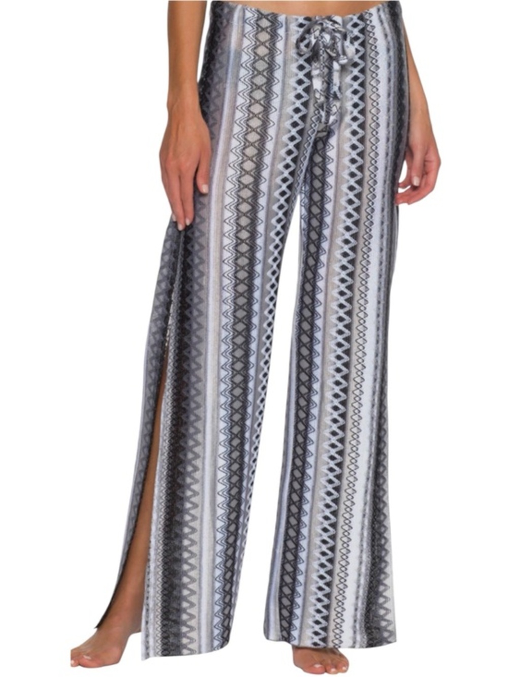 Becca Swim CoverβUp Pants Wide Leg High Slit Geometric Print size small